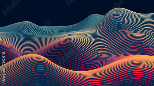 3D modern wavy curve abstract presentation background