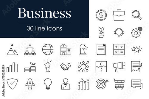 Business line icon sets
