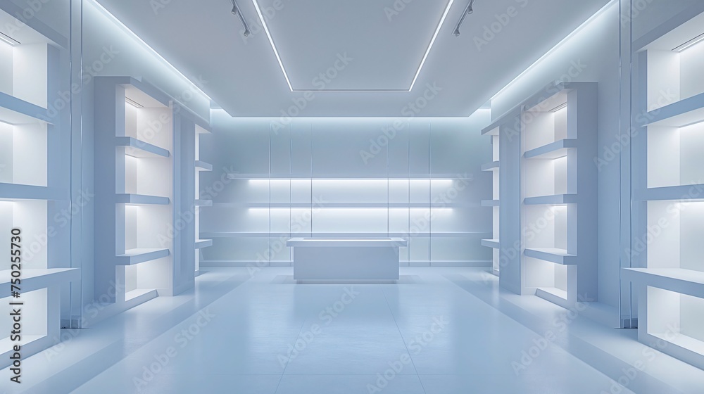 Fototapeta premium Minimal Showcase: Empty Display with Soft Lighting