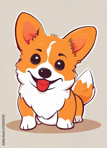 Red puppy. Funny red dog. Fun clipart. Cute dog. © JELENA