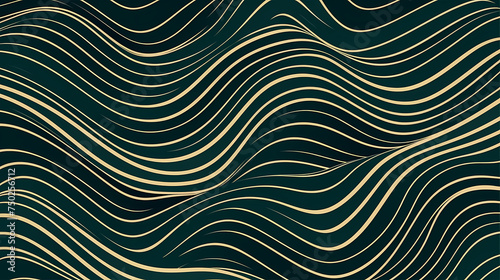 Vector art deco wavy luxury pattern  wavy lines japanese style background