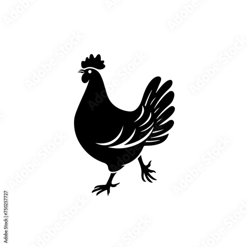 Chicken in minimal art style Logo Design