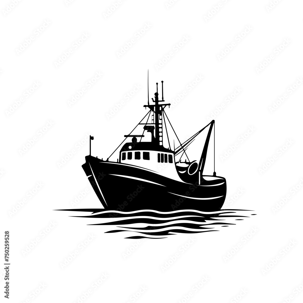 Fishing Sea Ship Logo Design