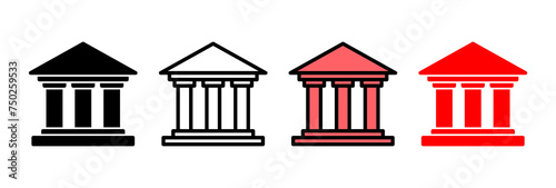 Bank icon vector illustration. Bank sign and symbol, museum, university