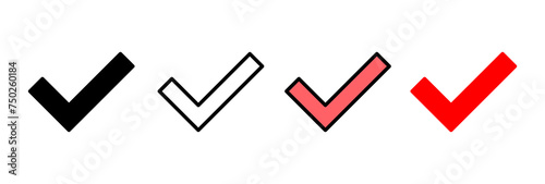 Check mark icon vector illustration. Tick mark sign and symbol