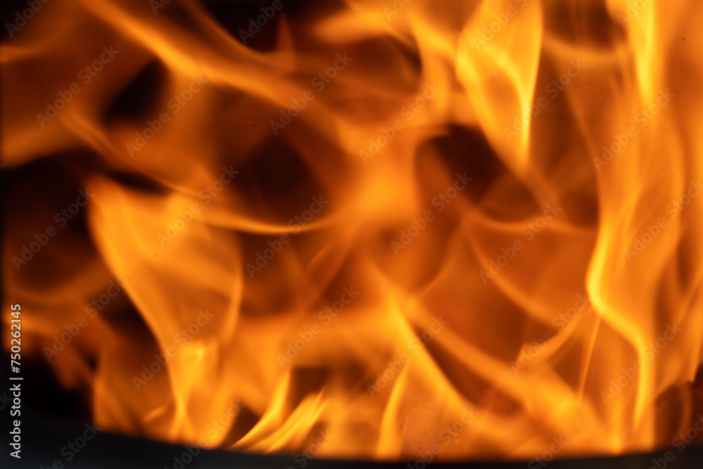 Orange Flame while burning wood Orange Flame while burning wood