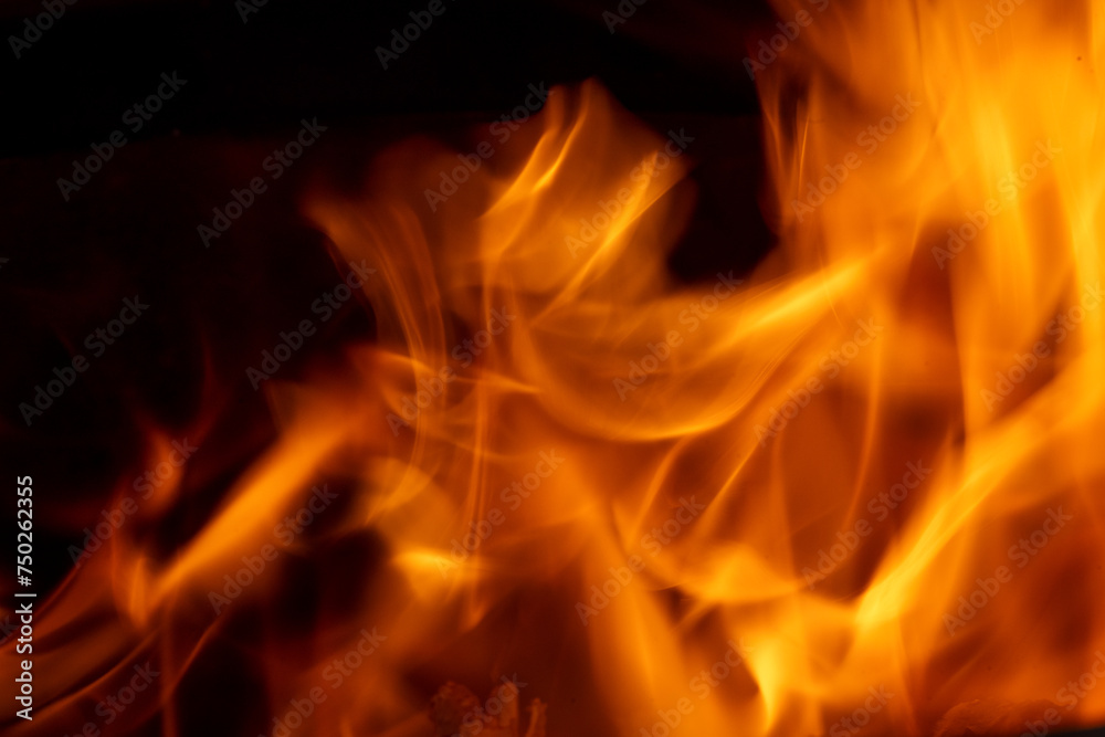 Orange Flame while burning wood Orange Flame while burning wood