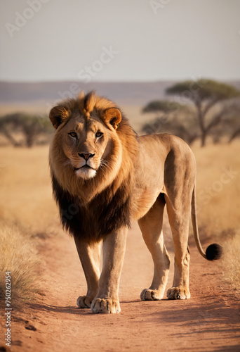 Wallpaper Mural The king of the savannah the lion rests at sunset Torontodigital.ca