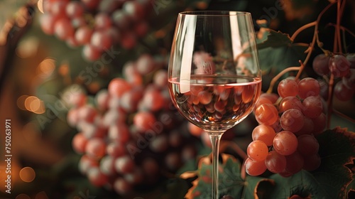 Glass of wine and grape concept wallpaper background