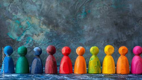 group of people standing in a row, people standing togehter