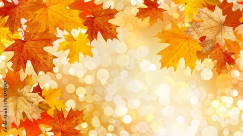 Autumn orange banner with blurred maple leaves, ideal for seasonal designs and fall projects.