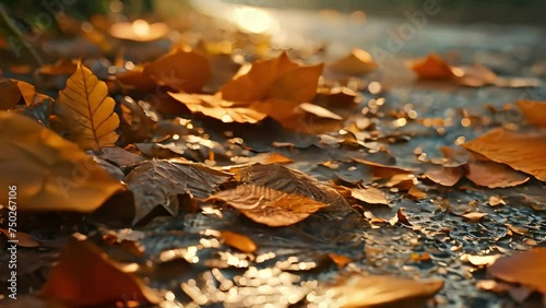 autumn leaves Video 4K photo