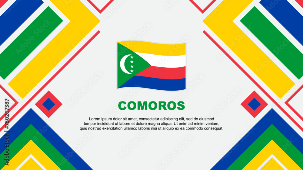 Comoros Flag Abstract Background Design Template. Comoros Independence Day Banner Wallpaper Vector Illustration. Comoros Design