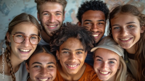 Group of young teenagers smiling