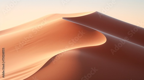 The beautiful sand dune landscape of the desert land  amidst the warm sunshine and clear sky  is beautiful.