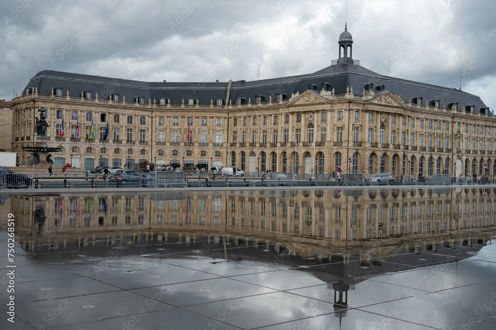 Travel destination, walking in central part of Bordeaux city, view on houses and streets