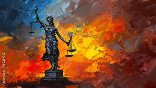 The Statue of Justice - lady justice, holding the Law scale for justice.