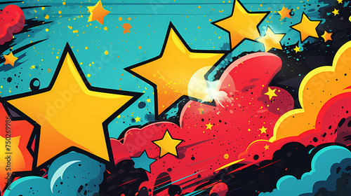 Wallpaper Mural Comic bubbles, fashion background and creative line drawing Torontodigital.ca