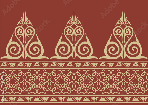 Vector illustration of Indonesian Riau Malay batik motif. Suitable for batik motifs, Malay songket cloth, clothing motifs, backgrounds