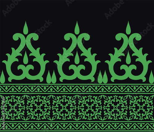 Vector illustration of Indonesian Riau Malay batik motif. Suitable for batik motifs, Malay songket cloth, clothing motifs, backgrounds