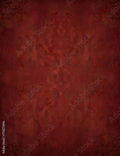 Red Christmas paper background. Old vintage texture grunge design. Elegant dark red center and light red faded border. Generative AI