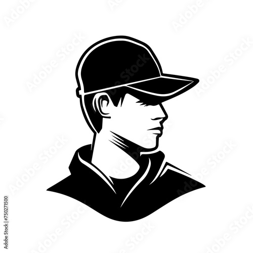 Man Wearing A Cap Vector Logo
