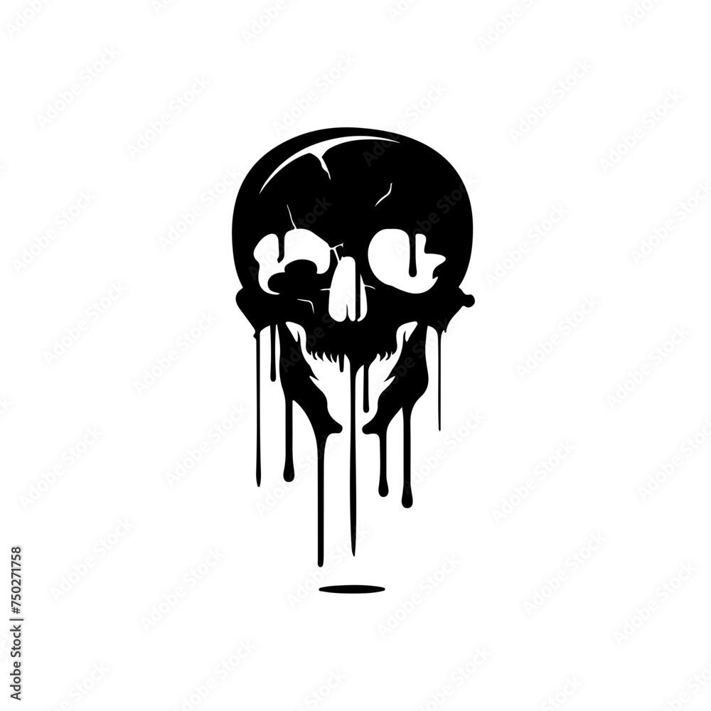 Melting Skull Vector Logo