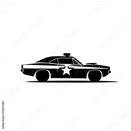 Muscle Police Car Vector Logo
