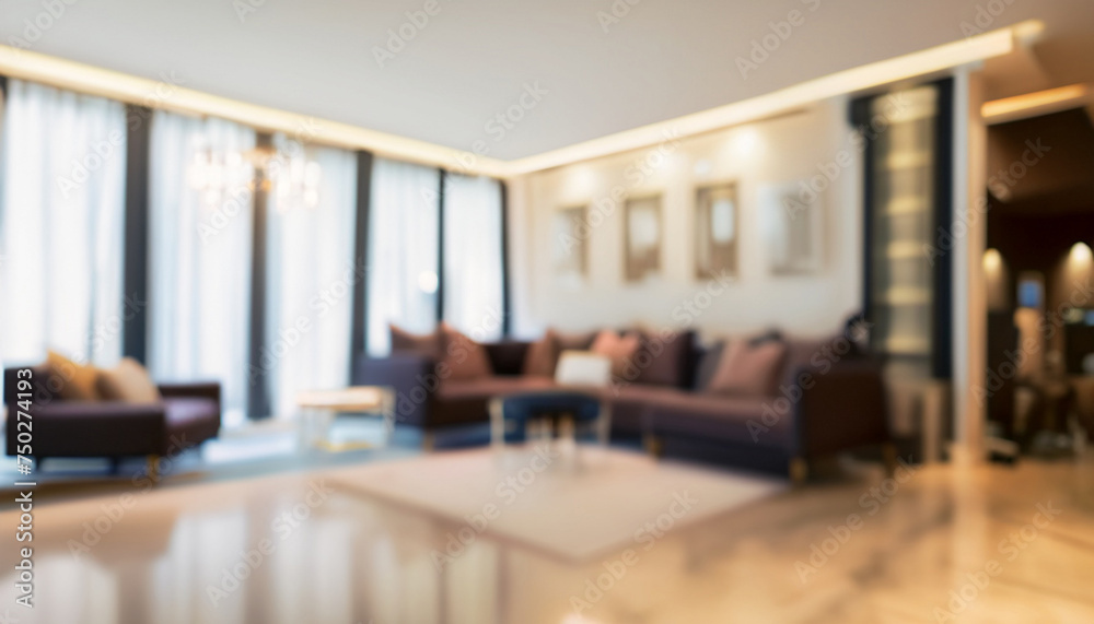 Abstract blur living room area interior for background, luxury hotel and apartment keys Abstract blur living room area interior for background, luxury hotel and apartment keys