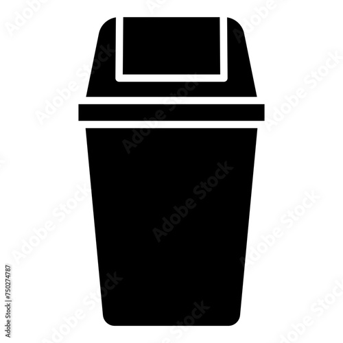 Trash can, trash bin, garbage can glyph solid icon © starin