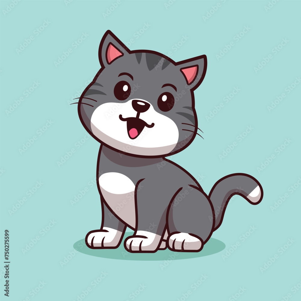 cute black cat sitting position vector illustration cute black cat sitting position vector illustration