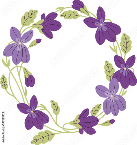 Viola Flowers Wreath