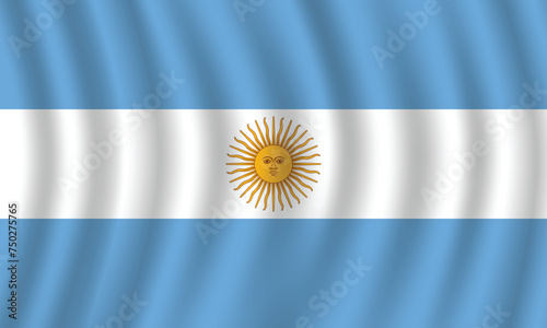 Flat Illustration of Argentina flag. Argentina national flag design. Argentina wave flag. 
