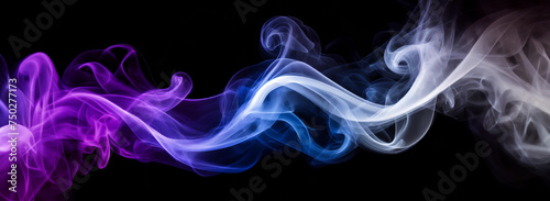Kolorowy dym abstrakcja na czarnym tle