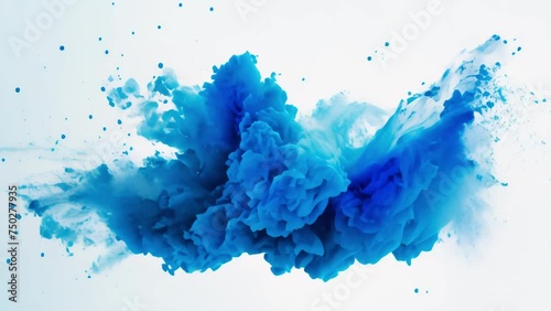 Blue powder explosion photo