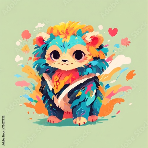color pop art of lion