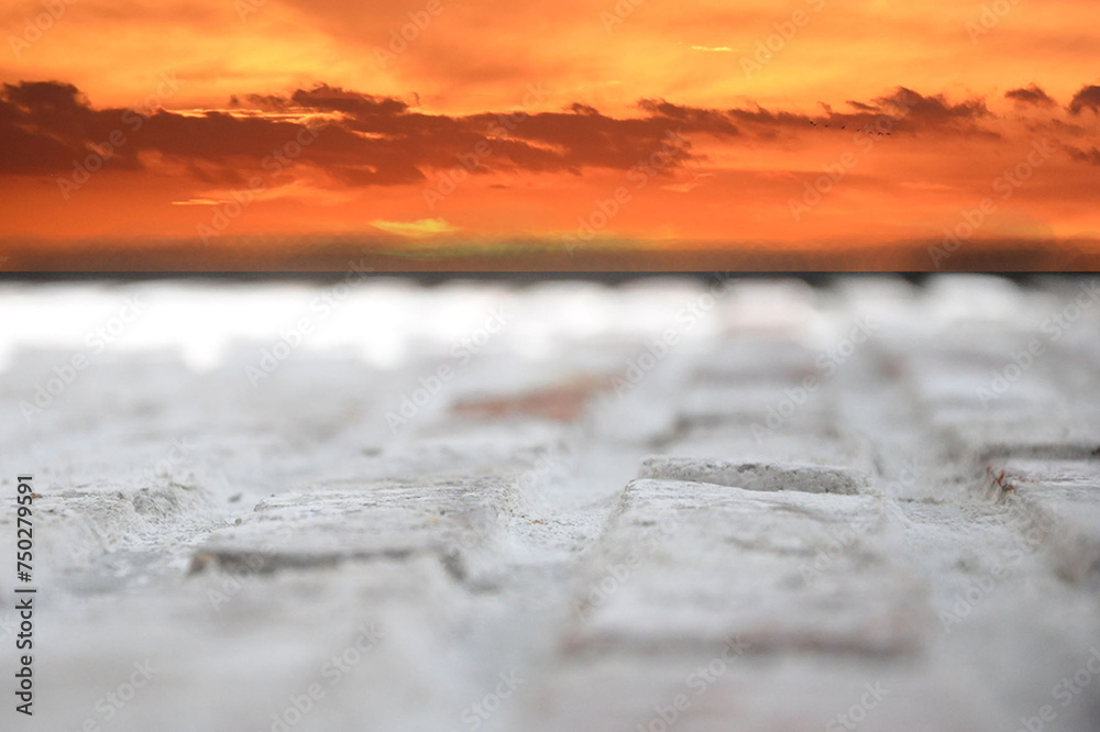 sunset fire snow