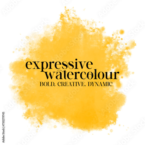 burst of vibrant warm yellow watercolor splash