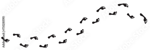 Step footprints paths. footstep prints and shoe steps . shoe tread footprints vector illustration isolated on white background. Editable vector illustration. photo