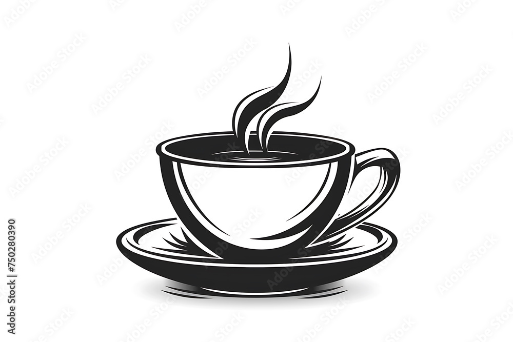 Obraz premium coffee cup icon or poster for coffee shop design 