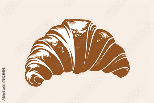 Croissant icon or poster for bakery shop or food design 