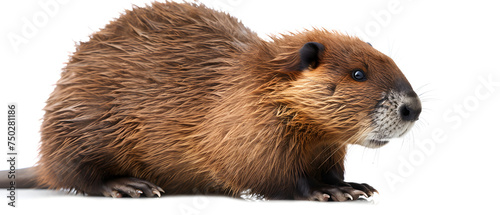 Beaver Isolated on White Background
