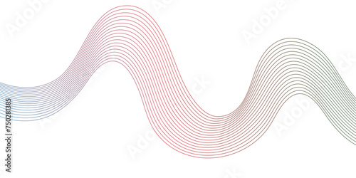 Abstract colorful wave element for design.Bright abstract background with colorful wave lines Digital frequency track equalizer. Curved wavy line smooth stripe. element in concept of music, party etc.