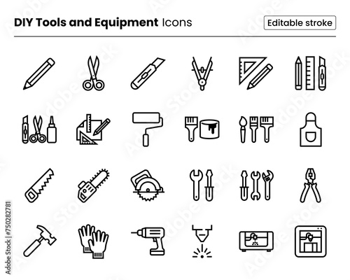 DIY Tools and Equipment Icon Set