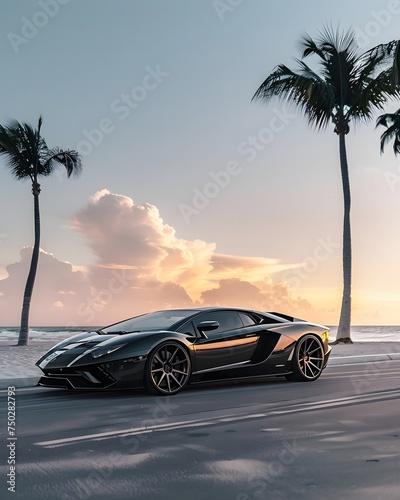 Luxury car on the Exotic Island © Yi_Studio