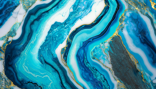 Blue turquoise marble resin art background. Inkscape