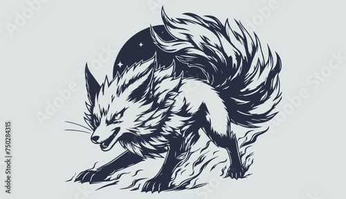 sketch of a wolf