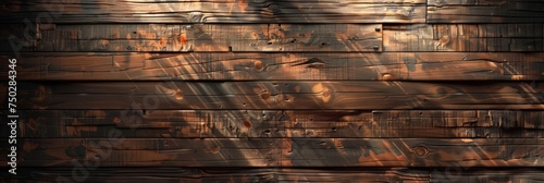 Close Up of Wooden Wall With Clock. Generative AI photo