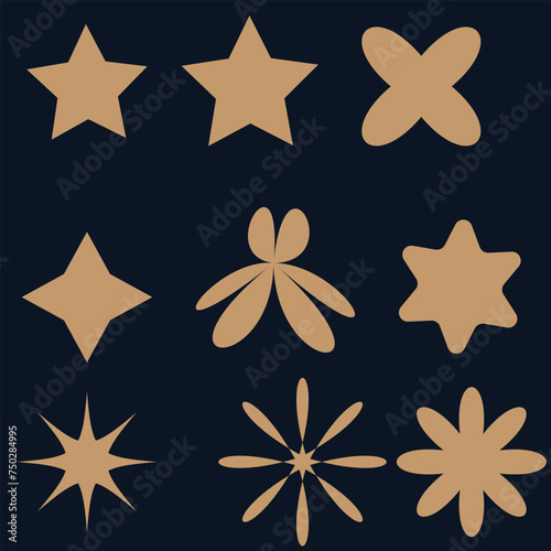 Star burst sticker vector set. Stars collection. Star icons. Starburst flower sale badge. Star blank label  stickers emblem. Shine symbol illustration. Sun ray frames  quality signs  sale icon