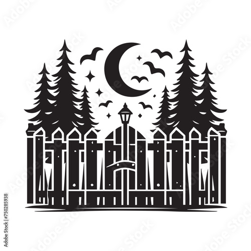 wooden fence garden silhouette